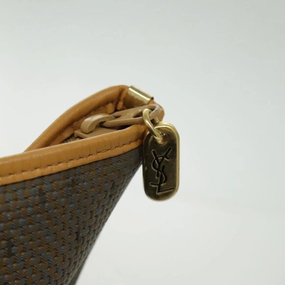 SAINT LAURENT Tote Bag Canvas Gold Brown Auth 95163 - Picture 11 of 15